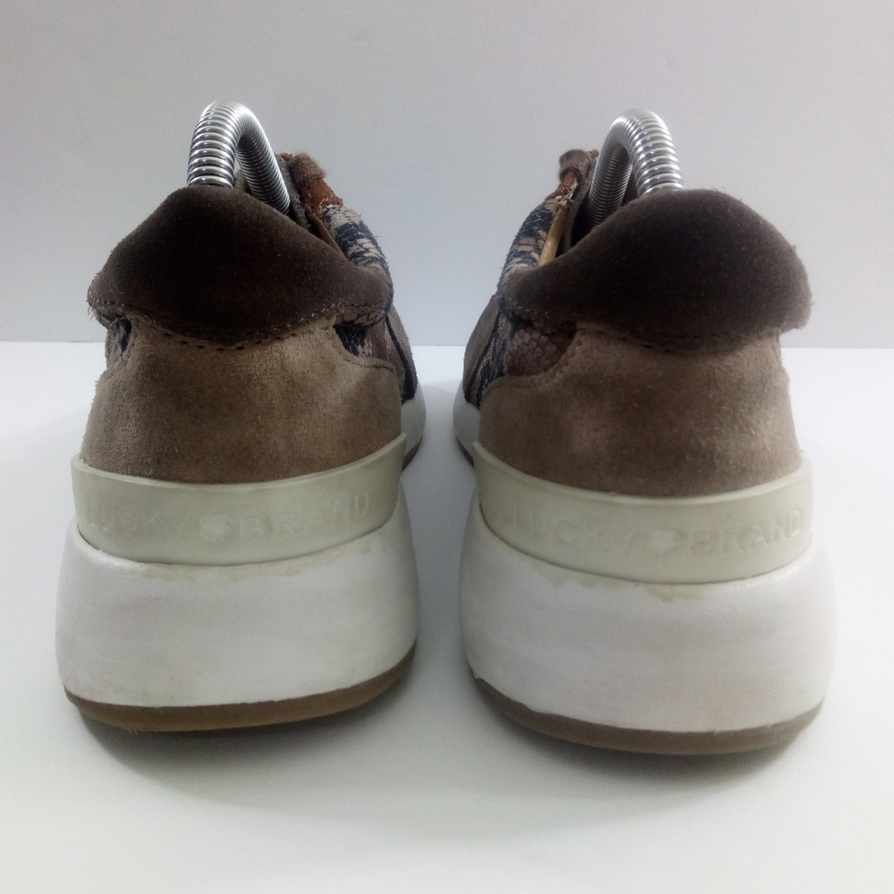Lucky Brand Oaklyn Women 10 Snake Print Brown Leather Casual Shoes - Picture 4 of 9